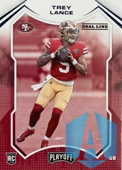 2021 Panini Playoff Trey Lance RC BLUE GOAL LINE BLUE #203